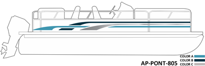 AP-PONT-805 - Pontoon Series 3 Color Vinyl Boat Graphics Kit