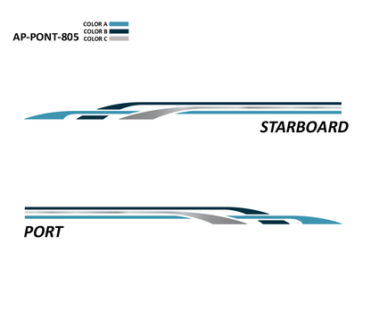 AP-PONT-805 - Pontoon Series 3 Color Vinyl Boat Graphics Kit
