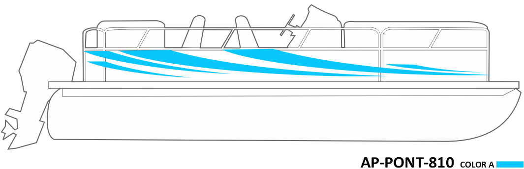 AP-PONT-810 - Pontoon Series 1 Color Vinyl Boat Graphics Kit