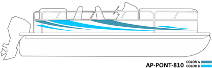 AP-PONT-810 - Pontoon Series 2 Color Vinyl Boat Graphics Kit