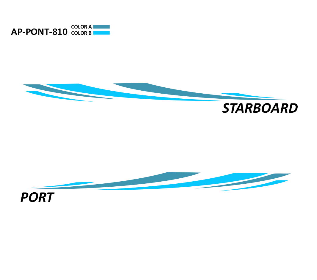 AP-PONT-810 - Pontoon Series 2 Color Vinyl Boat Graphics Kit