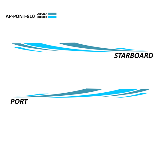 AP-PONT-810 - Pontoon Series 2 Color Vinyl Boat Graphics Kit