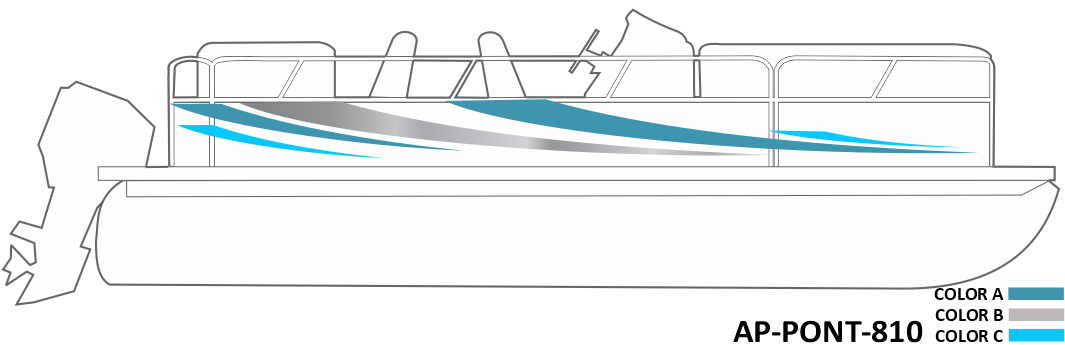 AP-PONT-810 - Pontoon Series 3 Color Vinyl Boat Graphics Kit