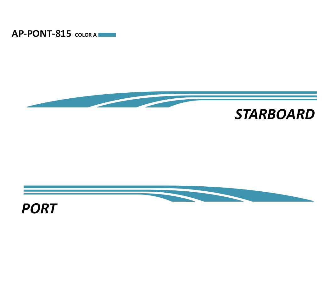 AP-PONT-815 - Pontoon Series 1 Color Vinyl Boat Graphics Kit