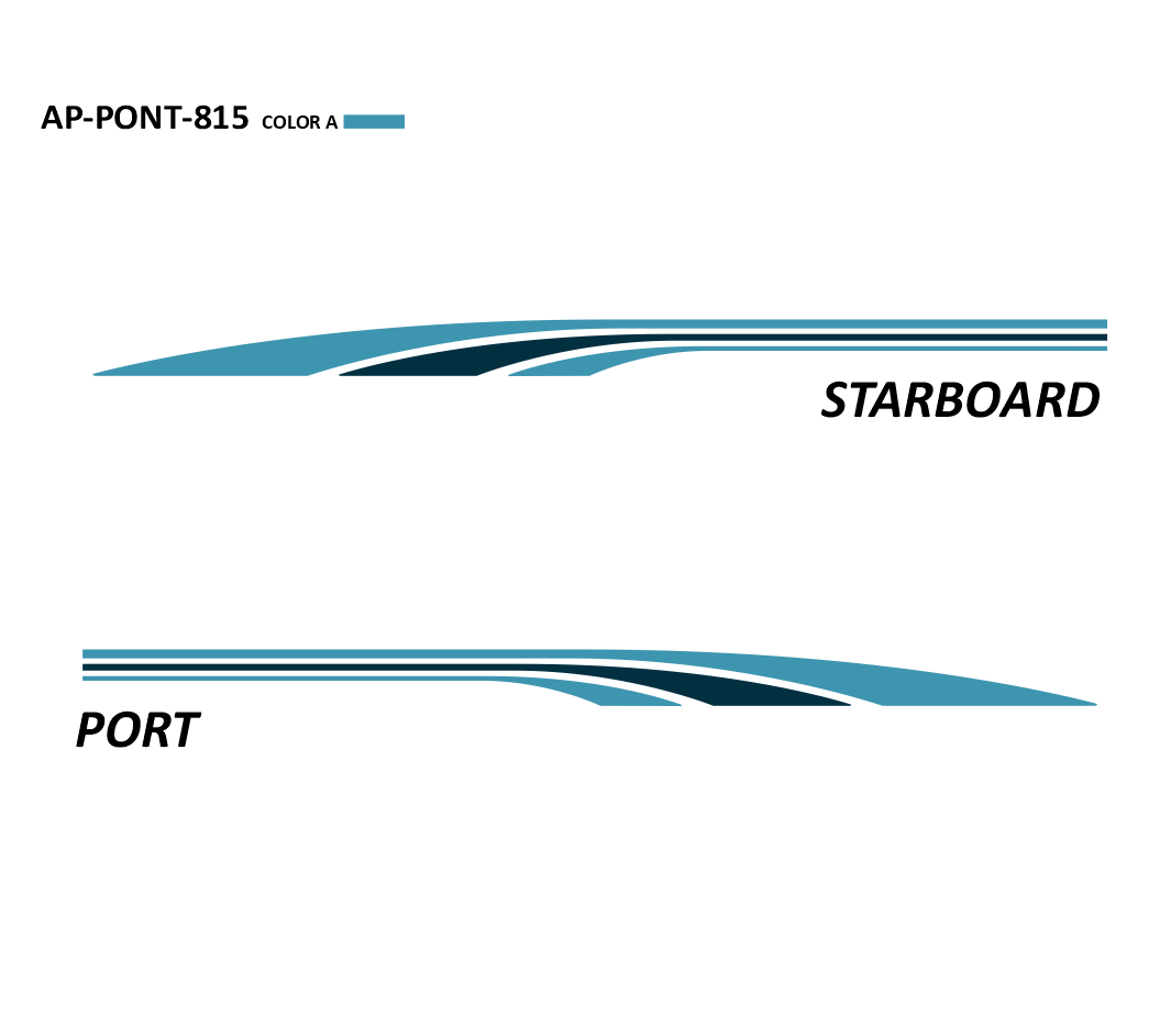 AP-PONT-815 - Pontoon Series 2 Color Vinyl Boat Graphics Kit