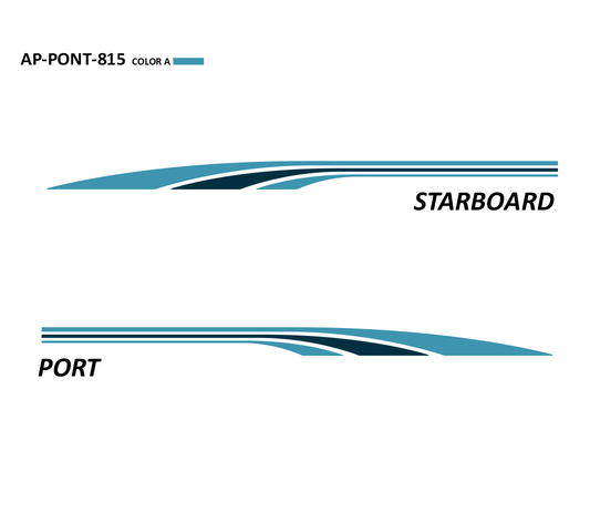 AP-PONT-815 - Pontoon Series 2 Color Vinyl Boat Graphics Kit