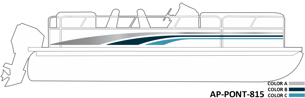 AP-PONT-815 - Pontoon Series 3 Color Vinyl Boat Graphics Kit