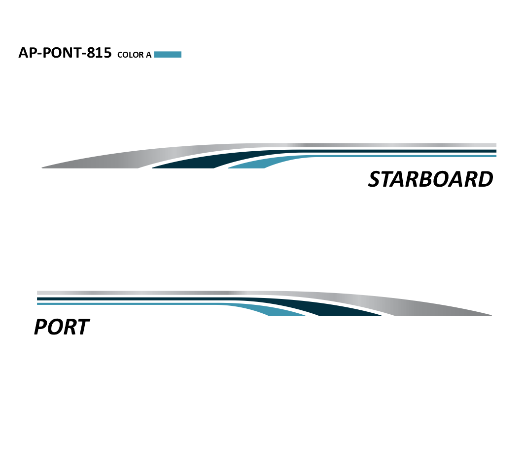 AP-PONT-815 - Pontoon Series 3 Color Vinyl Boat Graphics Kit