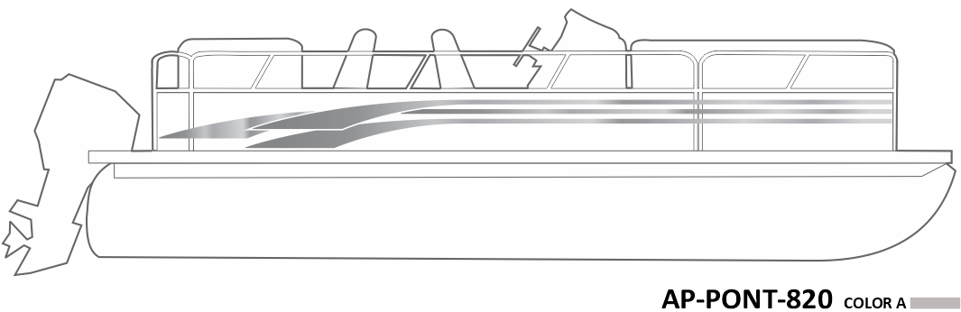 AP-PONT-820 - Pontoon Series 1 Color Vinyl Boat Graphics Kit