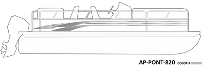 AP-PONT-820 - Pontoon Series 1 Color Vinyl Boat Graphics Kit