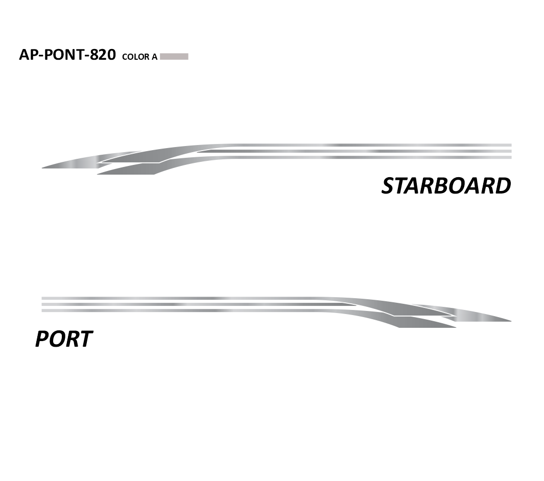 AP-PONT-820 - Pontoon Series 1 Color Vinyl Boat Graphics Kit