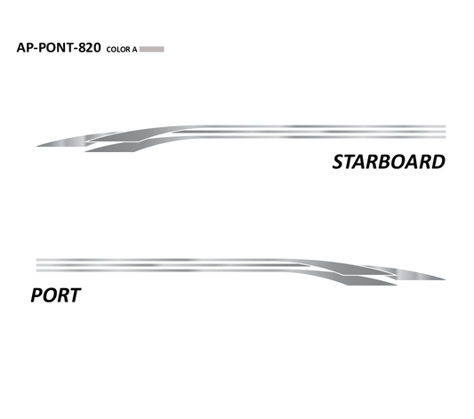 AP-PONT-820 - Pontoon Series 1 Color Vinyl Boat Graphics Kit