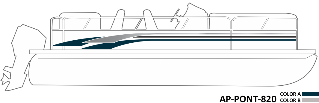 AP-PONT-820 - Pontoon Series 2 Color Vinyl Boat Graphics Kit