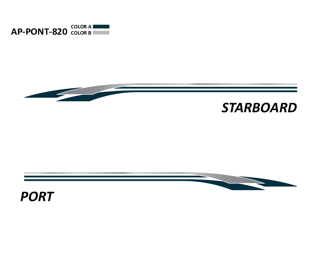 AP-PONT-820 - Pontoon Series 2 Color Vinyl Boat Graphics Kit