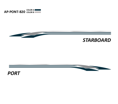 AP-PONT-820 - Pontoon Series 2 Color Vinyl Boat Graphics Kit