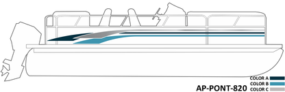 AP-PONT-820 - Pontoon Series 3 Color Vinyl Boat Graphics Kit