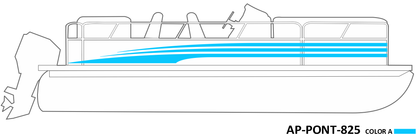 AP-PONT-825 - Pontoon Series 1 Color Vinyl Boat Graphics Kit