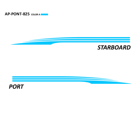 AP-PONT-825 - Pontoon Series 1 Color Vinyl Boat Graphics Kit