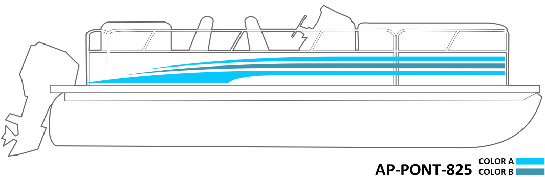 AP-PONT-825 - Pontoon Series 2 Color Vinyl Boat Graphics Kit