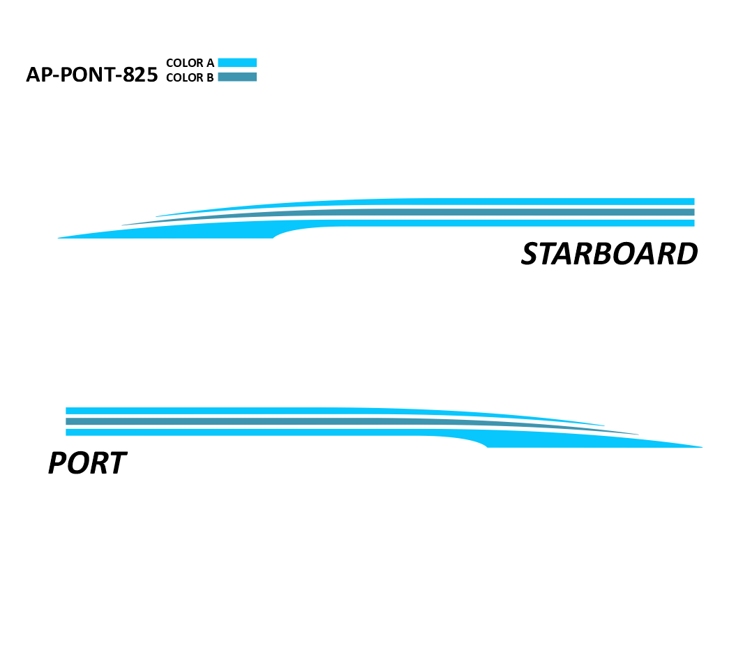 AP-PONT-825 - Pontoon Series 2 Color Vinyl Boat Graphics Kit