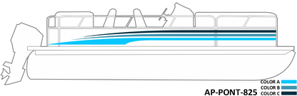 AP-PONT-825 - Pontoon Series 3 Color Vinyl Boat Graphics Kit