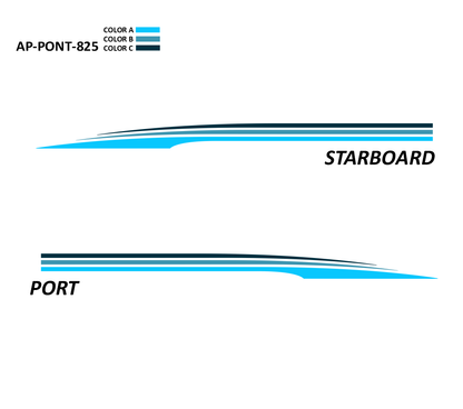 AP-PONT-825 - Pontoon Series 3 Color Vinyl Boat Graphics Kit