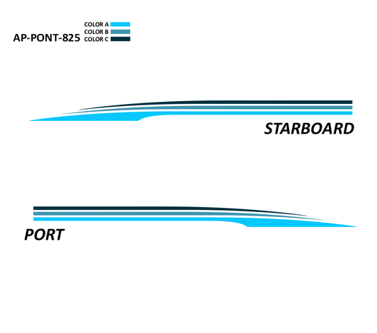 AP-PONT-825 - Pontoon Series 3 Color Vinyl Boat Graphics Kit