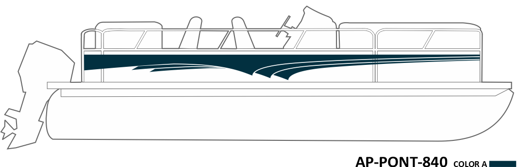AP-PONT-840 Pontoon Series 1 Color Vinyl Boat Graphics Kit