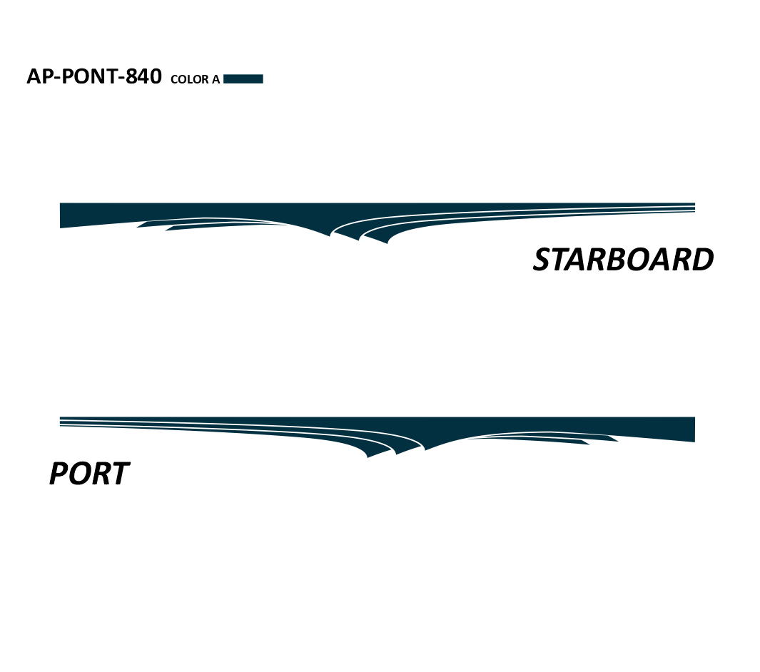 AP-PONT-840 Pontoon Series 1 Color Vinyl Boat Graphics Kit