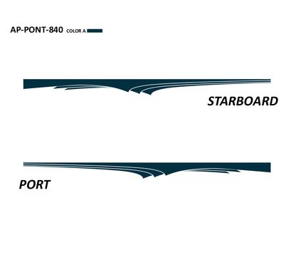 AP-PONT-840 Pontoon Series 1 Color Vinyl Boat Graphics Kit