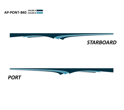 AP-PONT-840 Pontoon Series 2 Color Vinyl Boat Graphics Kit