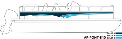AP-PONT-840 Pontoon Series 3 Color Vinyl Boat Graphics Kit