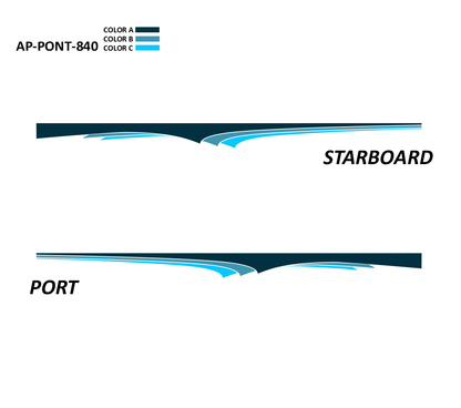 AP-PONT-840 Pontoon Series 3 Color Vinyl Boat Graphics Kit