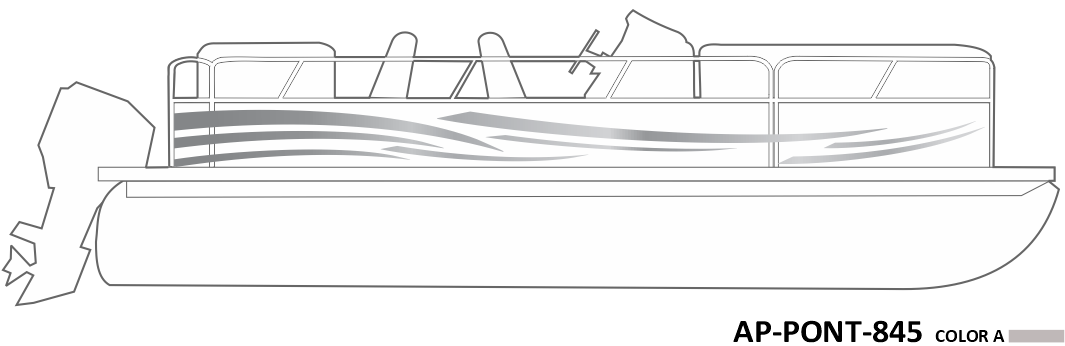 AP-PONT-845 Pontoon Series 1 Color Vinyl Boat Graphics Kit