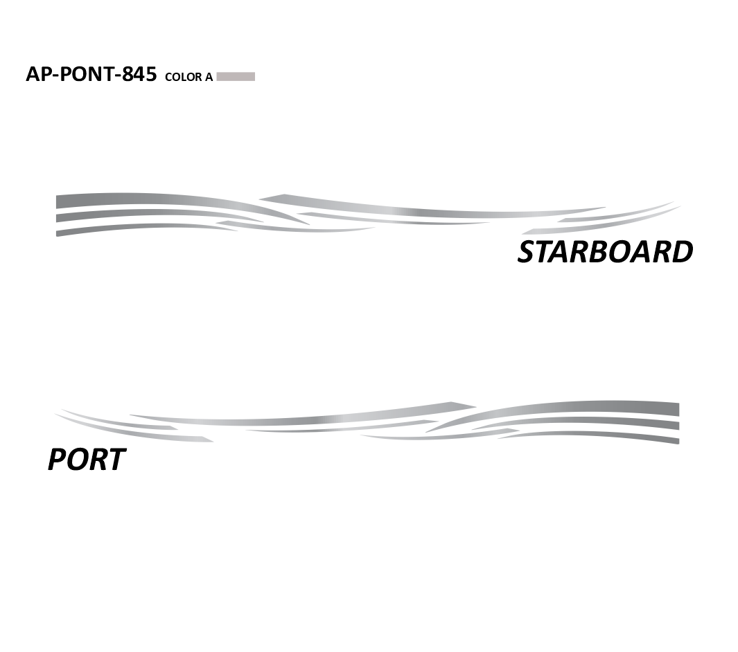 AP-PONT-845 Pontoon Series 1 Color Vinyl Boat Graphics Kit