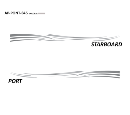 AP-PONT-845 Pontoon Series 1 Color Vinyl Boat Graphics Kit