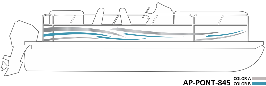 AP-PONT-845 Pontoon Series 2 Color Vinyl Boat Graphics Kit