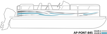AP-PONT-845 Pontoon Series 2 Color Vinyl Boat Graphics Kit