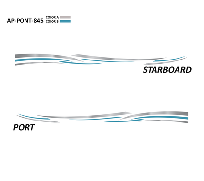 AP-PONT-845 Pontoon Series 2 Color Vinyl Boat Graphics Kit