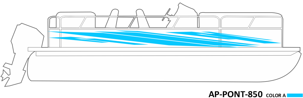 AP-PONT-850 Pontoon Series 1 Color Vinyl Boat Graphics Kit
