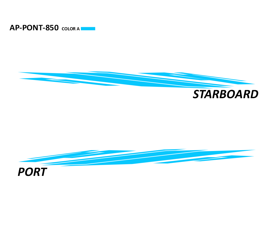 AP-PONT-850 Pontoon Series 1 Color Vinyl Boat Graphics Kit
