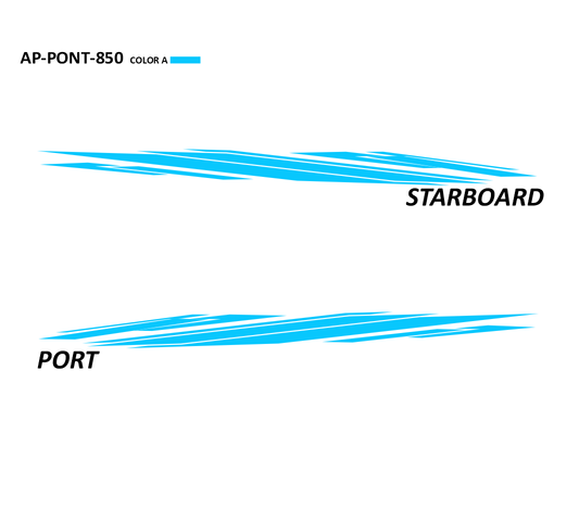 AP-PONT-850 Pontoon Series 1 Color Vinyl Boat Graphics Kit