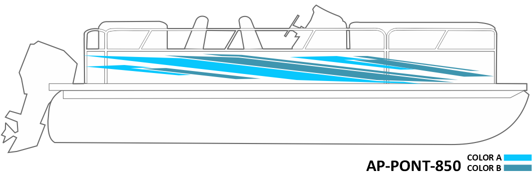 AP-PONT-850 Pontoon Series 2 Color Vinyl Boat Graphics Kit