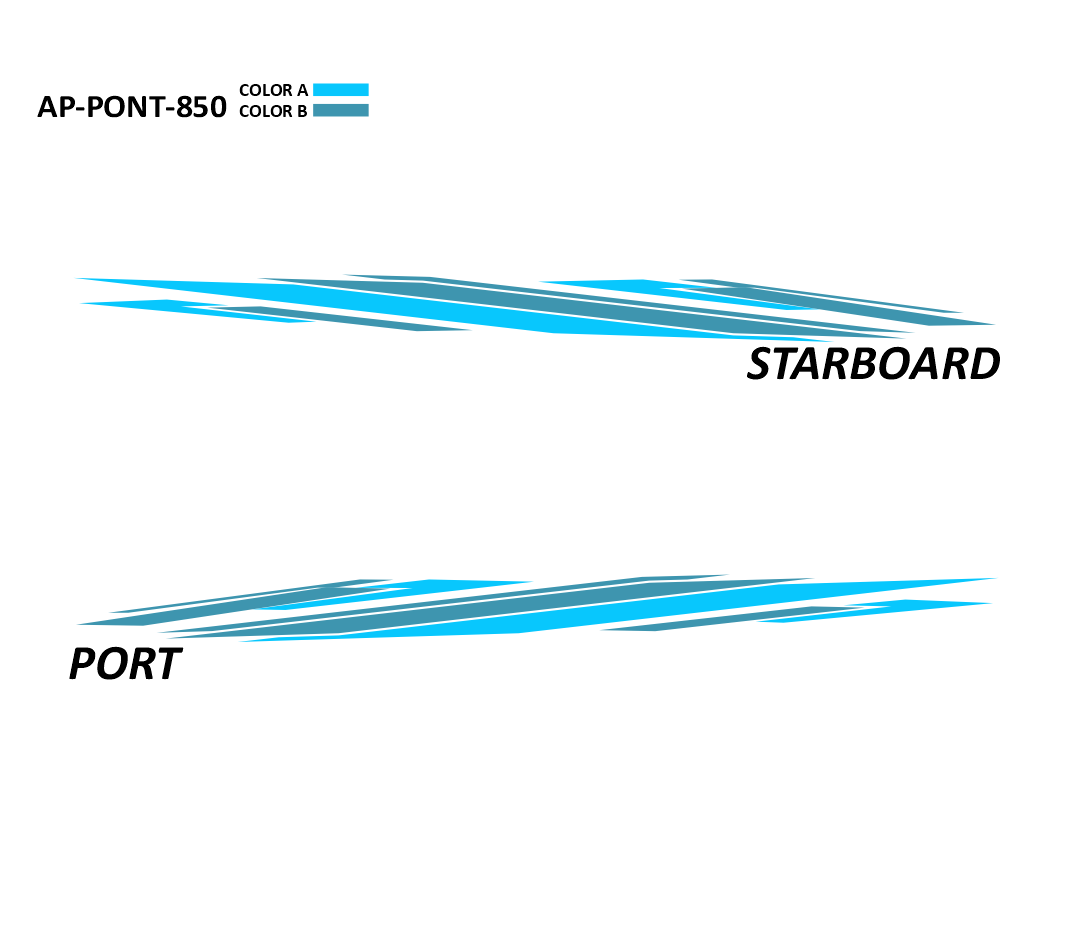 AP-PONT-850 Pontoon Series 2 Color Vinyl Boat Graphics Kit