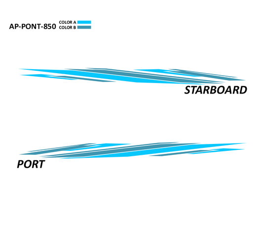 AP-PONT-850 Pontoon Series 2 Color Vinyl Boat Graphics Kit