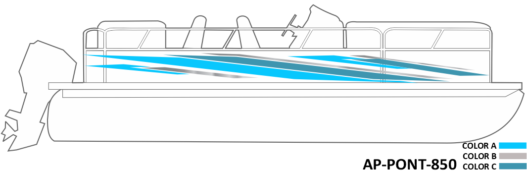 AP-PONT-850 Pontoon Series 3 Color Vinyl Boat Graphics Kit