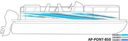 AP-PONT-850 Pontoon Series 3 Color Vinyl Boat Graphics Kit