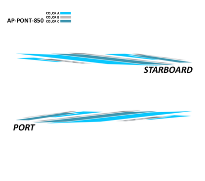 AP-PONT-850 Pontoon Series 3 Color Vinyl Boat Graphics Kit