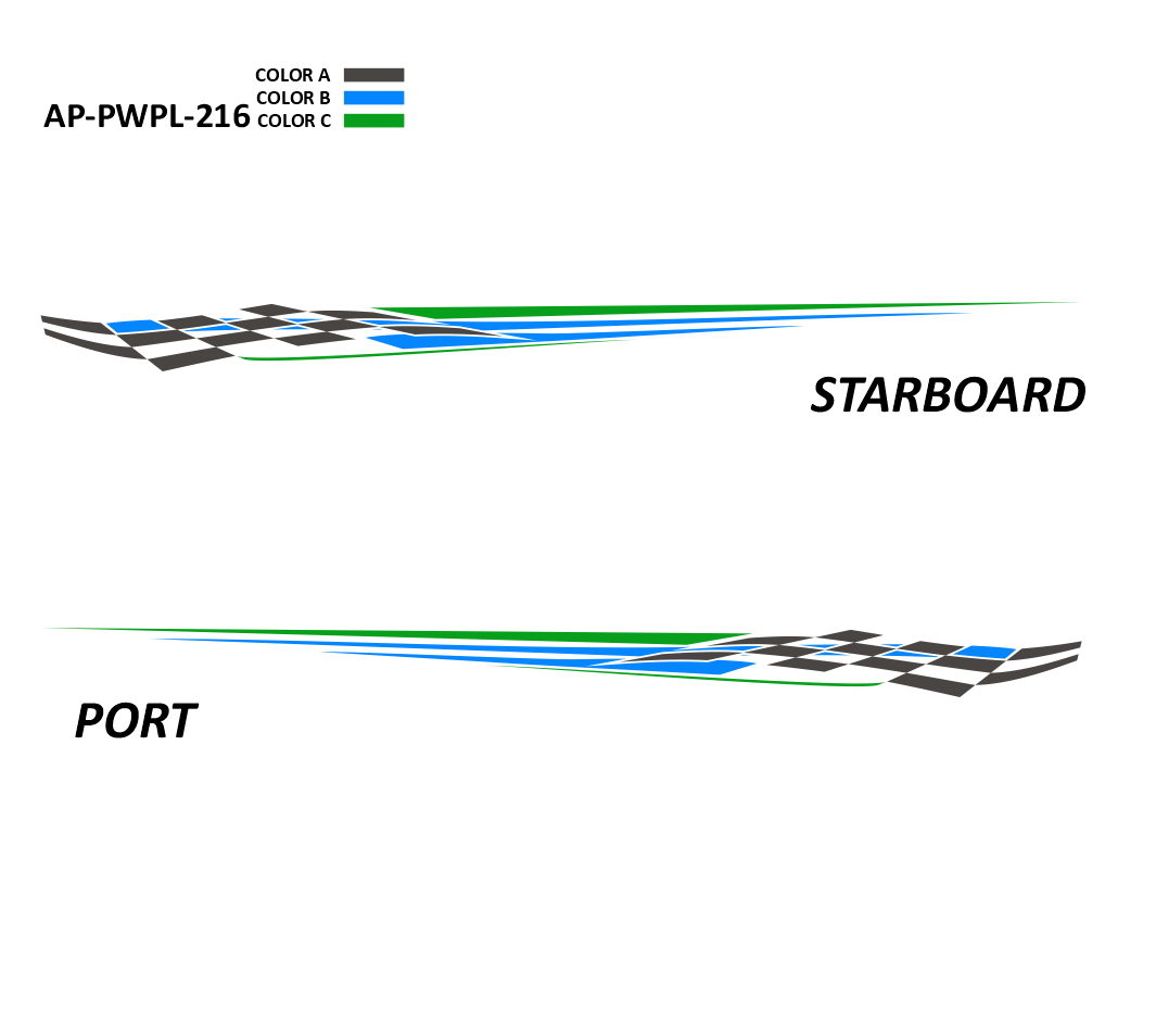 AP-PWPL-216 - Powerplay Series 3 Color Vinyl Boat Graphics Kit