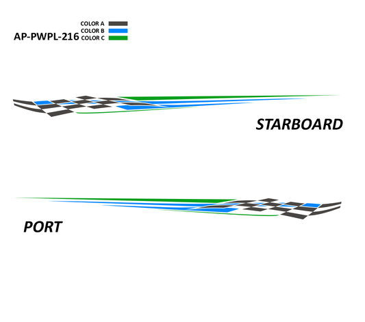 AP-PWPL-216 - Powerplay Series 3 Color Vinyl Boat Graphics Kit
